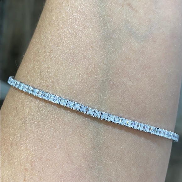 3mm Sterling Silver Tennis Bracelet Anklet 9 To 10
